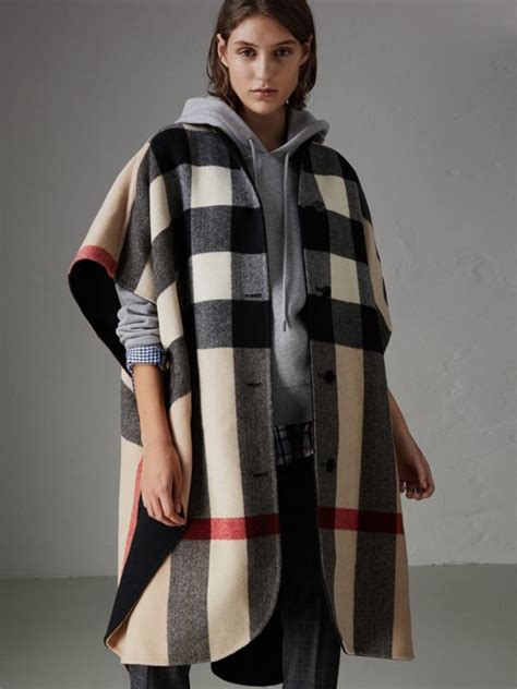 burberry zippered hooded poncho cape
